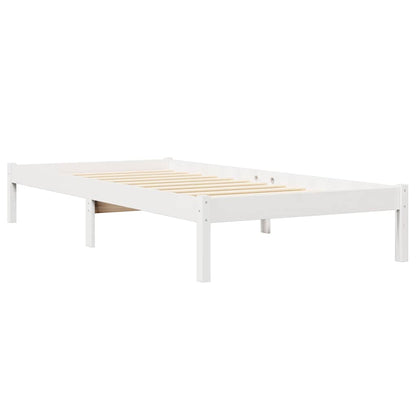 Bed Met Boekenkast Zonder Matras Grenenhout 100 x 200 cm Wit