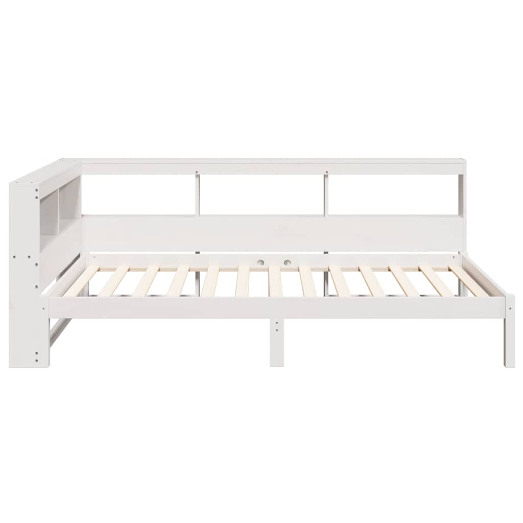 Bed Met Boekenkast Zonder Matras Grenenhout 100 x 200 cm Wit