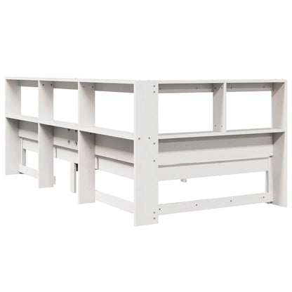 Bed Met Boekenkast Zonder Matras Grenenhout 100 x 200 cm Wit