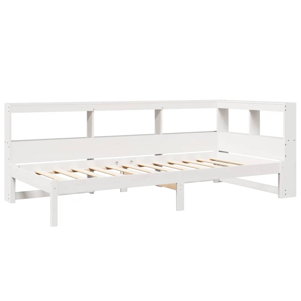 Bed Met Boekenkast Zonder Matras Grenenhout 100 x 200 cm Wit