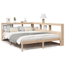 Bed met boekenkast zonder matras massief grenenhout 140x190 cm