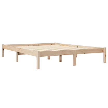 Bed met boekenkast zonder matras massief grenenhout 140x190 cm