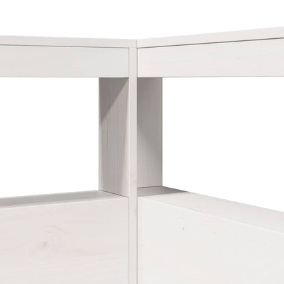 Bed met boekenkast zonder matras grenenhout wit 140x190 cm