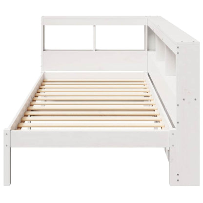 Bed Met Boekenkast Zonder Matras Grenenhout 90 x 190 cm Wit