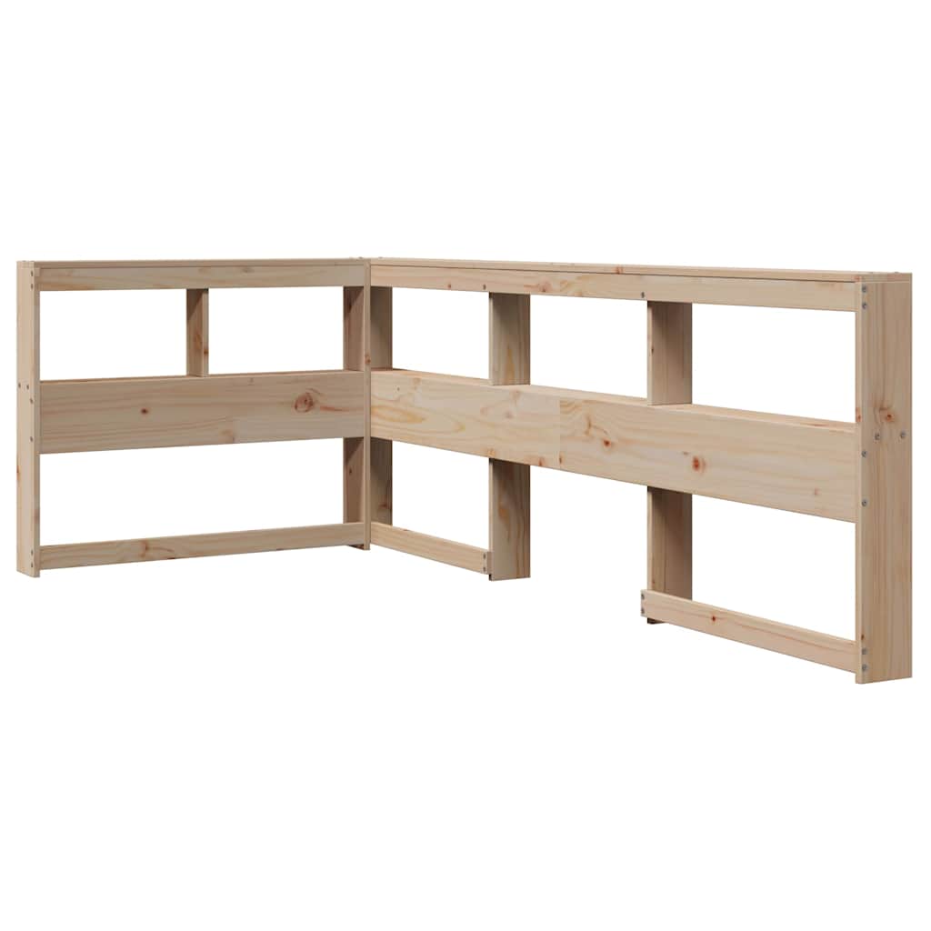 Bed met boekenkast zonder matras massief grenenhout 75x190 cm