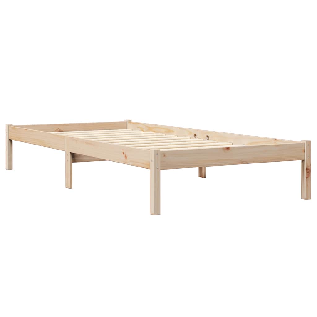 Bed met boekenkast zonder matras massief grenenhout 75x190 cm