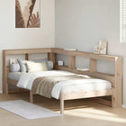 Bed 75x190 cm massief grenenhout met boekenkast