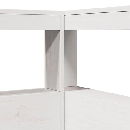 Bed met boekenkast zonder matras grenenhout wit 200x200 cm