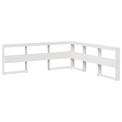 Bed met boekenkast zonder matras grenenhout wit 200x200 cm