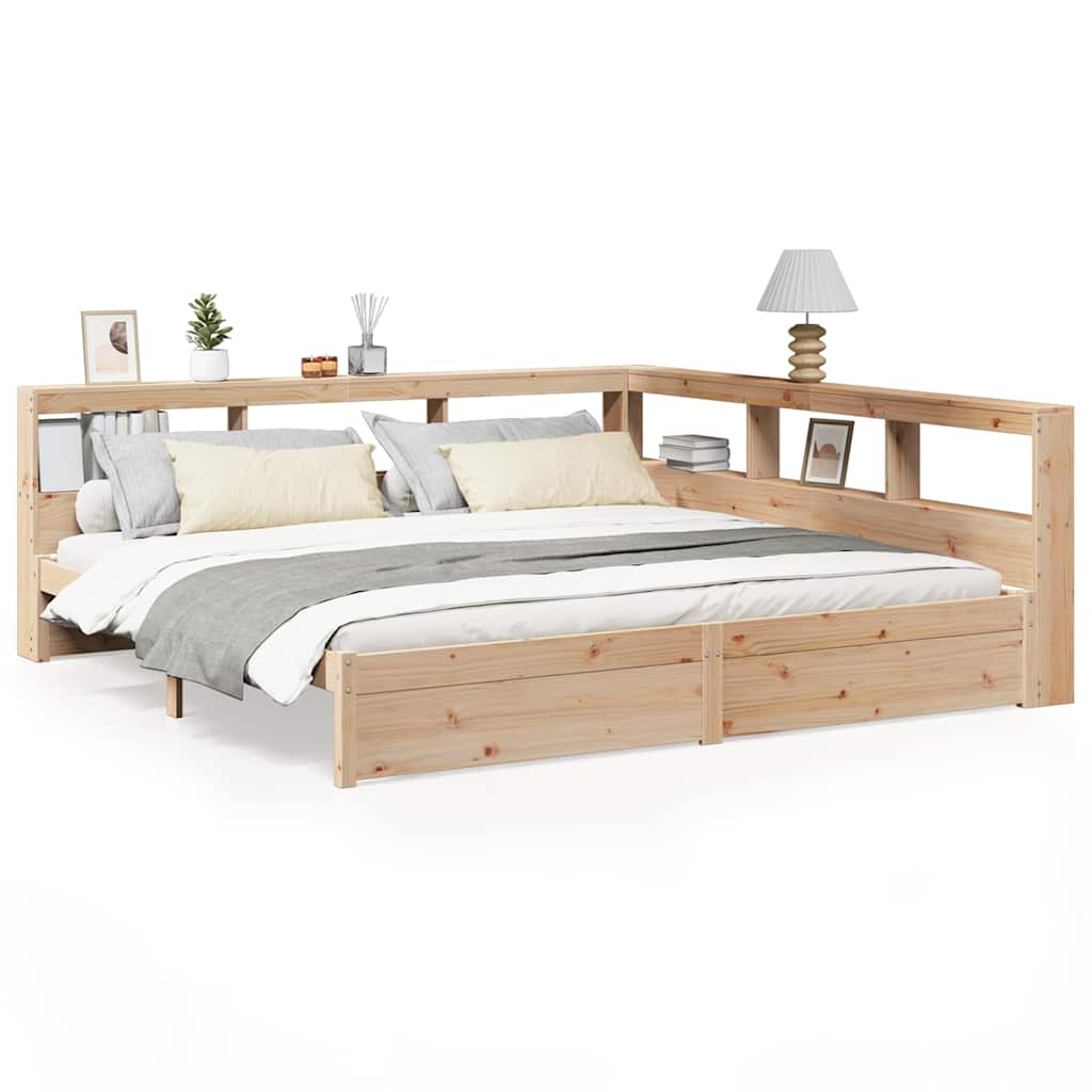 Bed met boekenkast zonder matras massief grenenhout 180x200 cm
