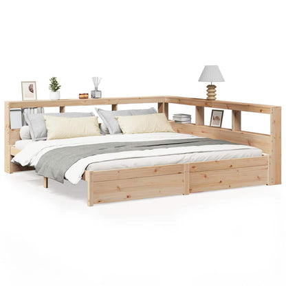 Bed met boekenkast zonder matras massief grenenhout 180x200 cm