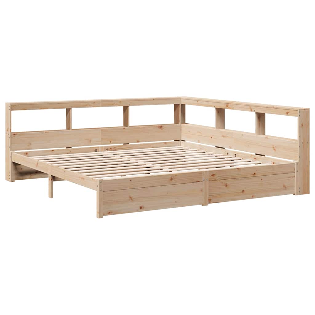 Bed met boekenkast zonder matras massief grenenhout 180x200 cm