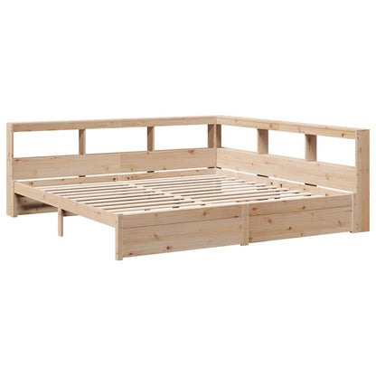 Bed met boekenkast zonder matras massief grenenhout 180x200 cm