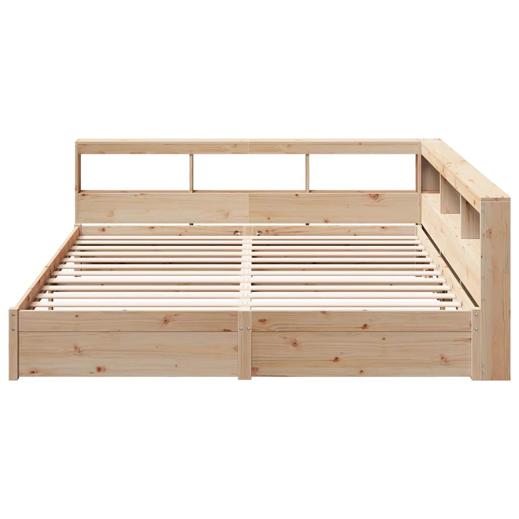 Bed met boekenkast zonder matras massief grenenhout 180x200 cm