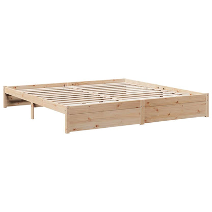 Bed met boekenkast zonder matras massief grenenhout 180x200 cm