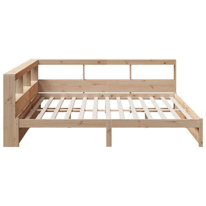Bed met boekenkast zonder matras massief grenenhout 180x200 cm