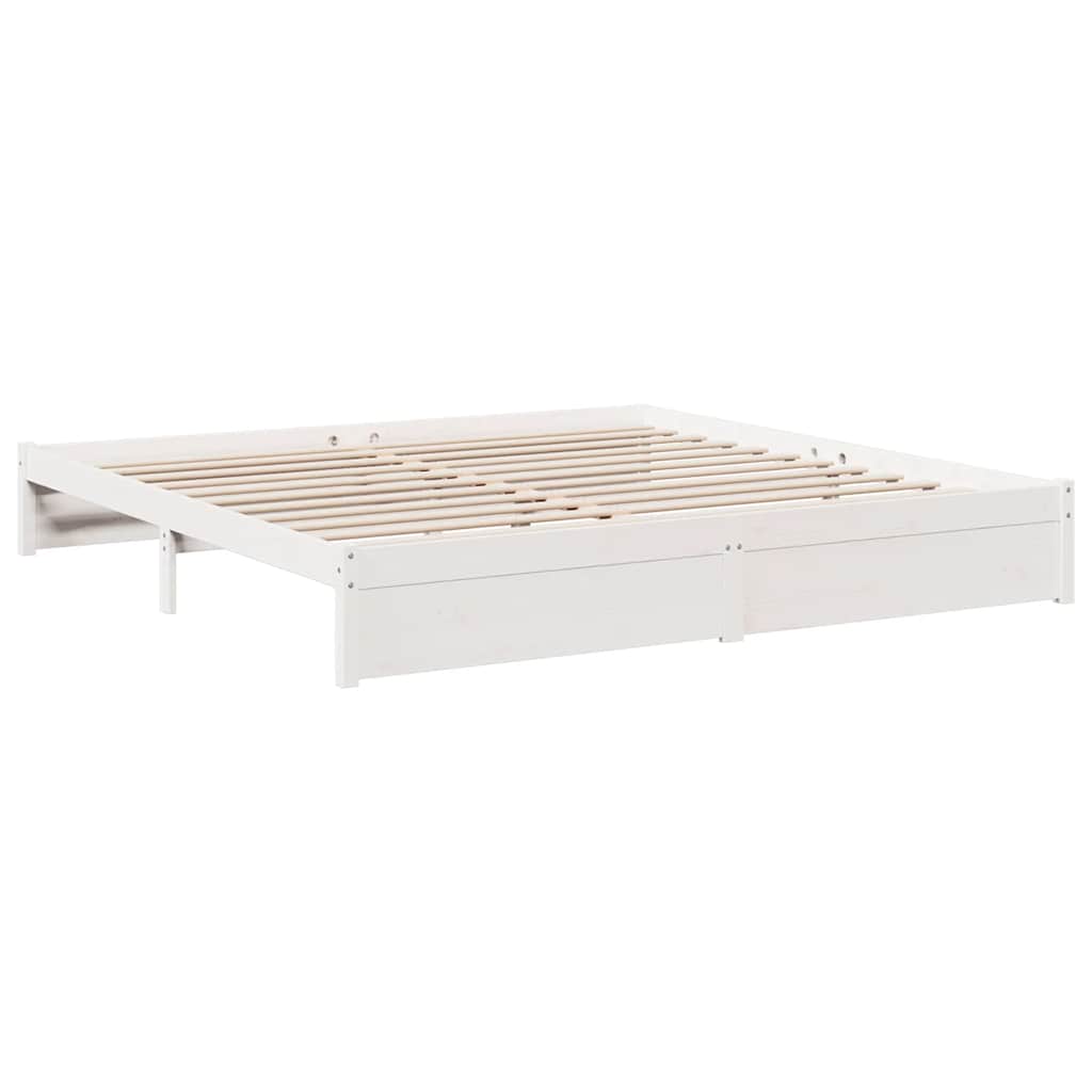 Bed met boekenkast zonder matras grenenhout wit 180x200 cm