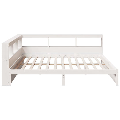 Bed met boekenkast zonder matras grenenhout wit 180x200 cm