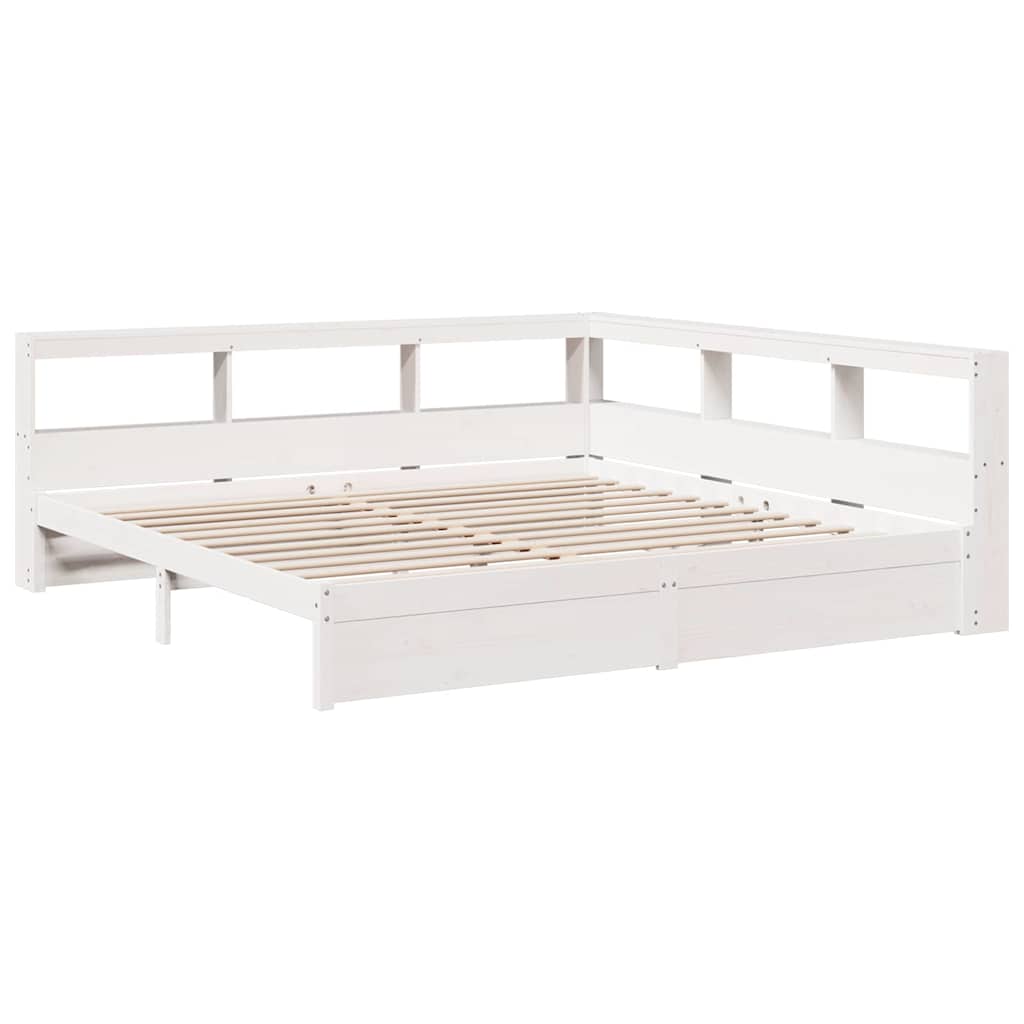 Bed met boekenkast zonder matras massief grenenhout 160x200 cm