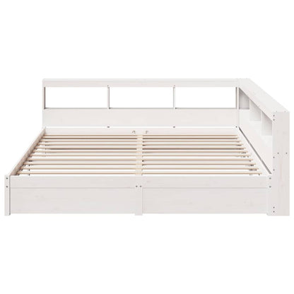 Bed met boekenkast zonder matras massief grenenhout 160x200 cm