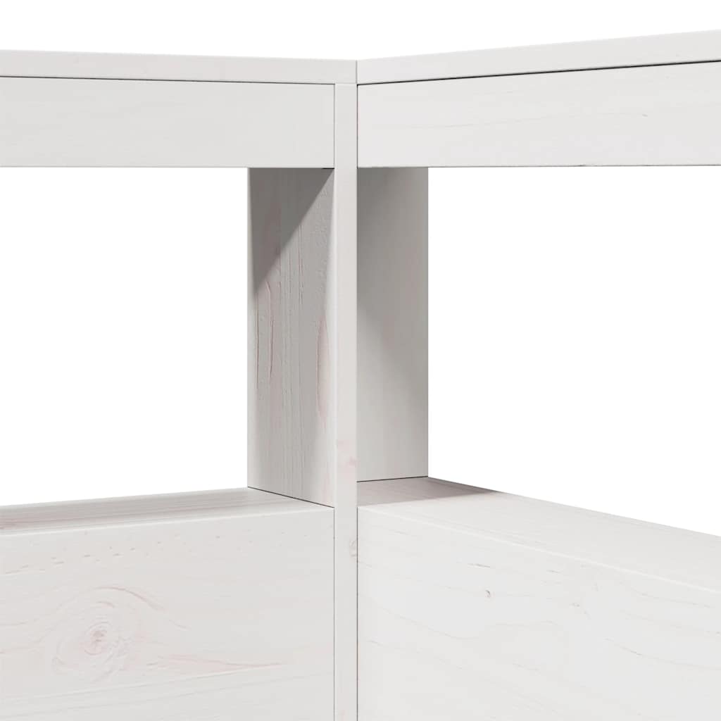 Bed met boekenkast zonder matras grenenhout wit 160x200 cm