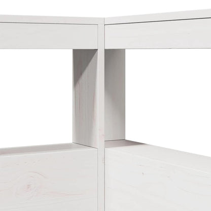 Bed met boekenkast zonder matras grenenhout wit 160x200 cm