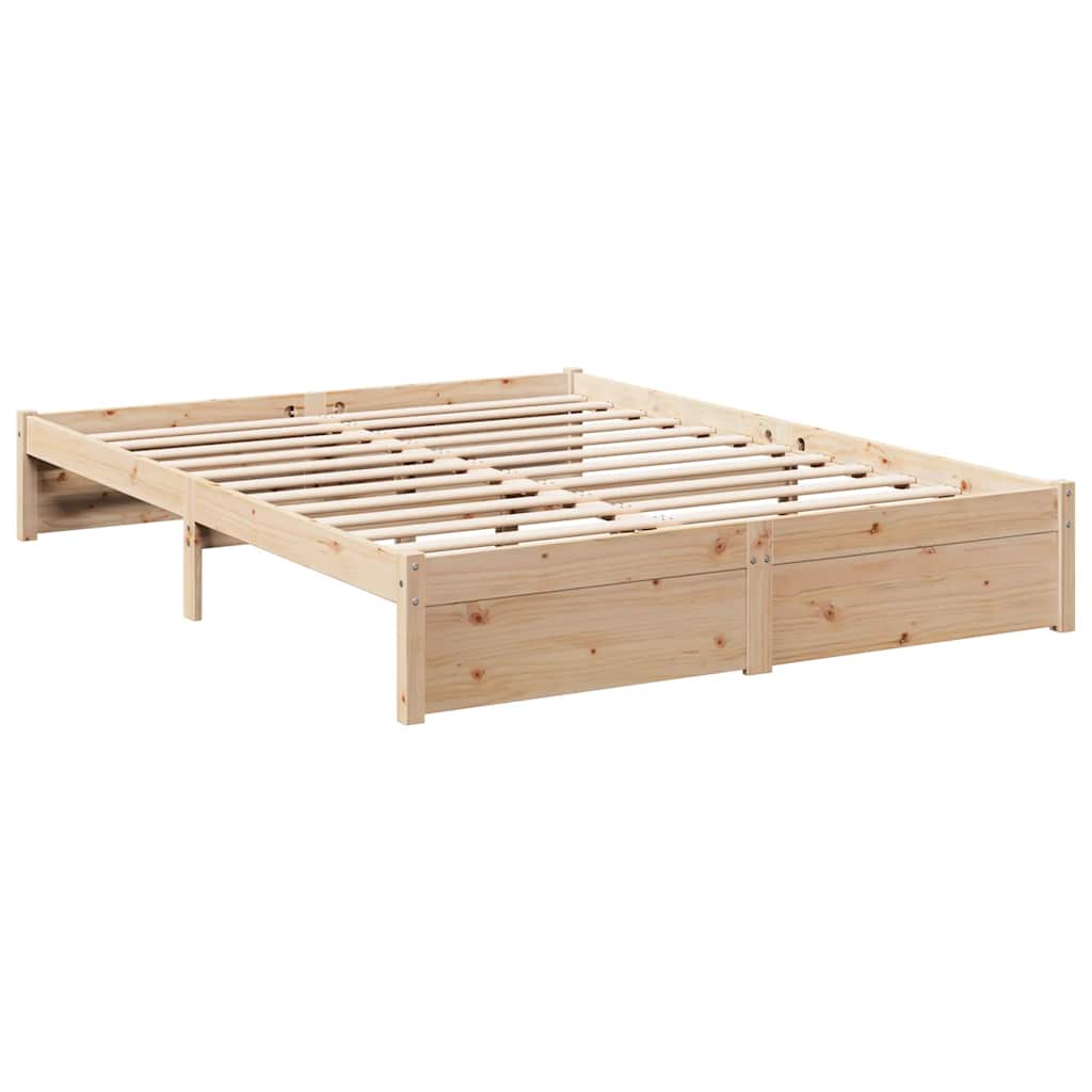 Bed met boekenkast zonder matras massief grenenhout 150x200 cm