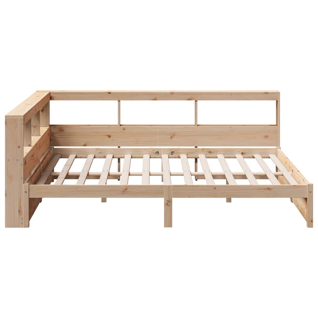 Bed met boekenkast zonder matras massief grenenhout 150x200 cm