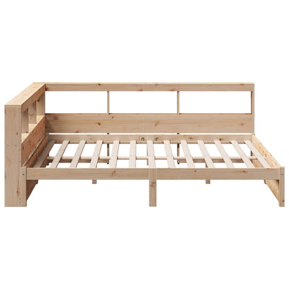Bed met boekenkast zonder matras massief grenenhout 150x200 cm