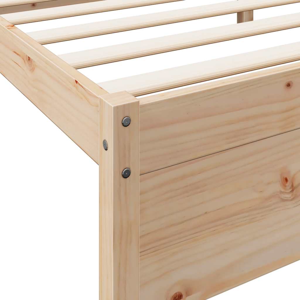 Bed met boekenkast zonder matras massief grenenhout 150x200 cm