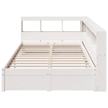 Bed Met Boekenkast Zonder Matras Grenenhout 120 x 200 cm Wit