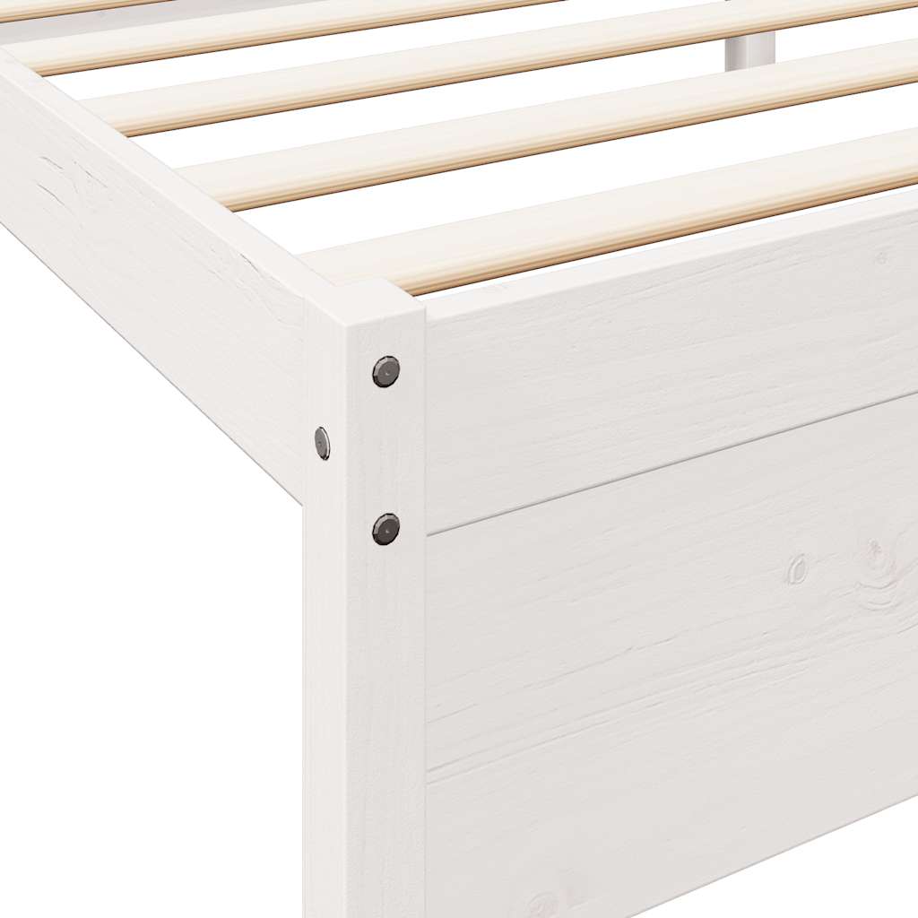 Bed met boekenkast zonder matras grenenhout wit 90x200 cm