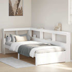 Bed met boekenkast 90x200 cm grenenhout wit