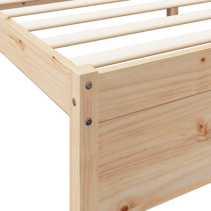 Bed met boekenkast zonder matras massief grenenhout 90x190 cm