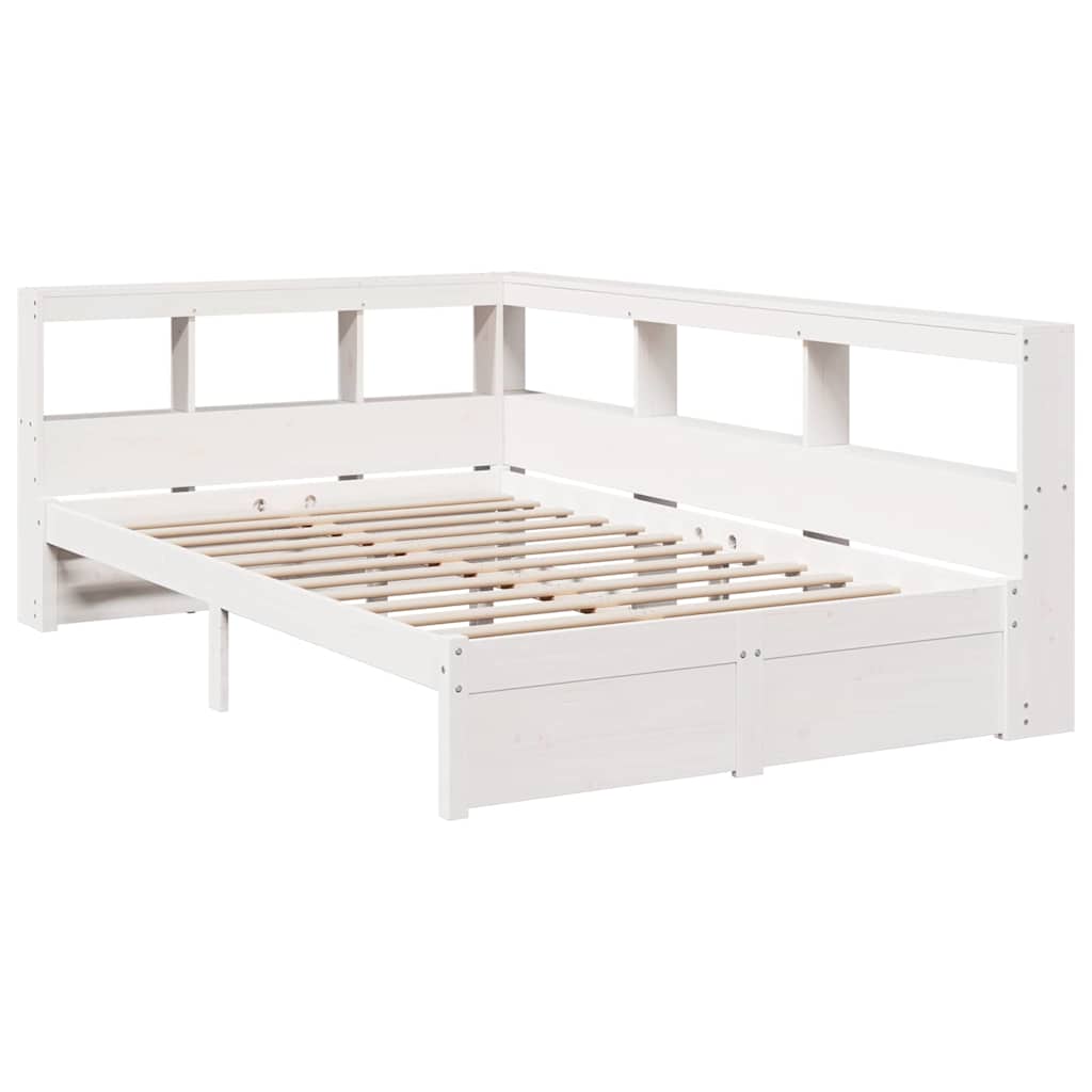 Bed Met Boekenkast Zonder Matras Grenenhout 90 x 190 cm Wit