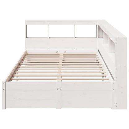 Bed Met Boekenkast Zonder Matras Grenenhout 90 x 190 cm Wit