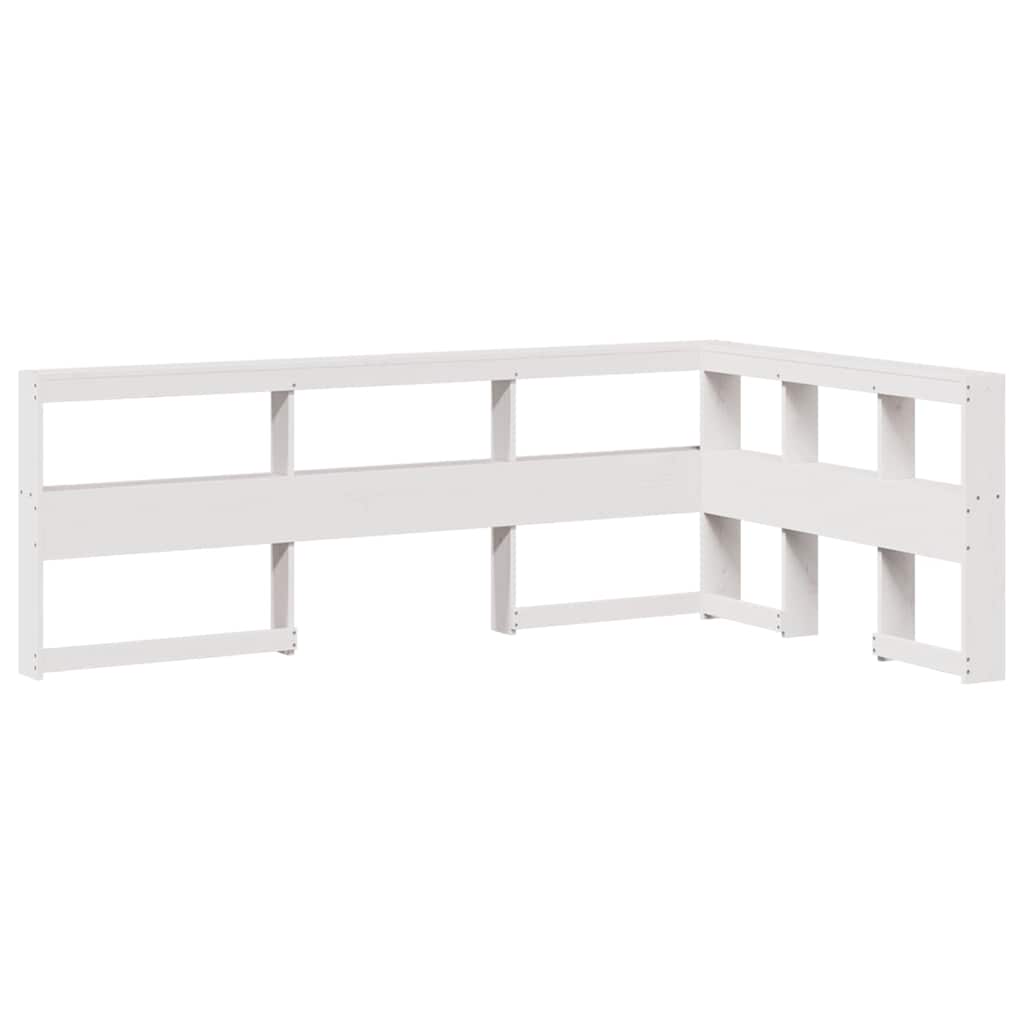 Bed Met Boekenkast Zonder Matras Grenenhout 90 x 190 cm Wit