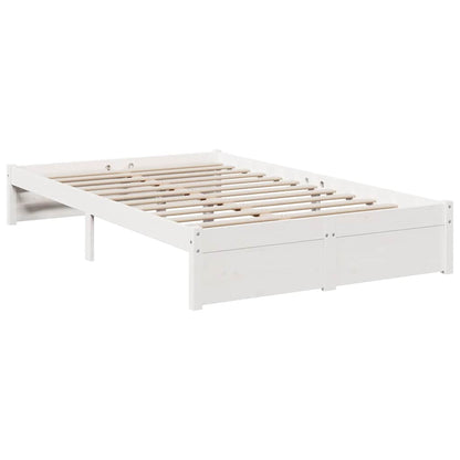 Bed Met Boekenkast Zonder Matras Grenenhout 90 x 190 cm Wit