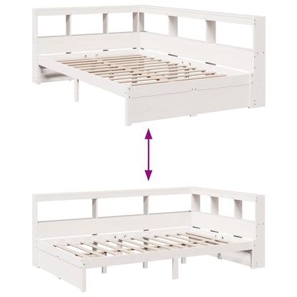 Bed Met Boekenkast Zonder Matras Grenenhout 90 x 190 cm Wit