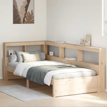 Bed met boekenkast zonder matras massief grenenhout 75x190 cm