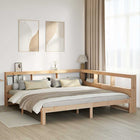 Bed massief grenenhout 180x200 cm met boekenkast