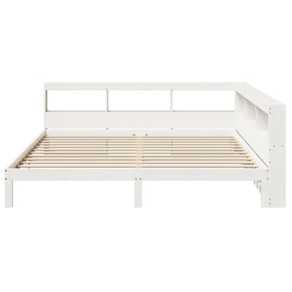 Bed met boekenkast zonder matras grenenhout wit 180x200 cm