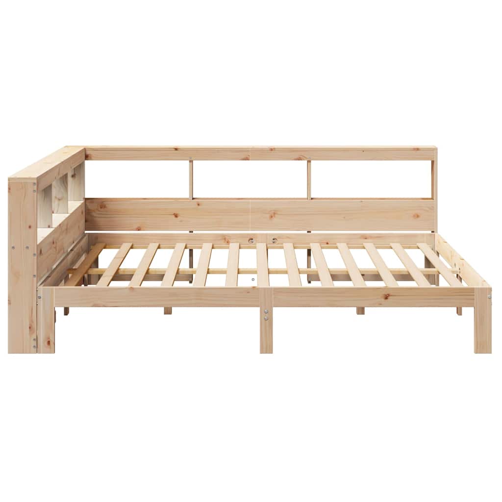 Bed met boekenkast zonder matras massief grenenhout 160x200 cm