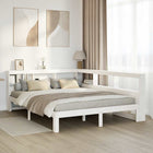 Bed met boekenkast grenenhout wit 160x200 cm