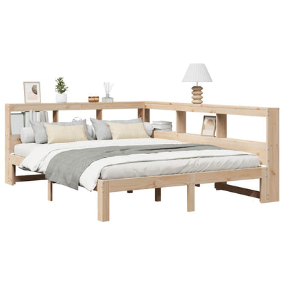 Bed met boekenkast zonder matras massief grenenhout 150x200 cm