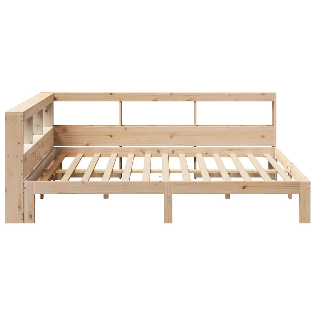 Bed met boekenkast zonder matras massief grenenhout 150x200 cm