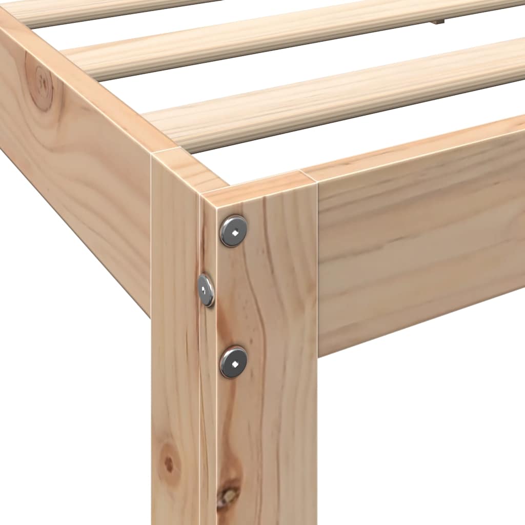Bed met boekenkast zonder matras massief grenenhout 150x200 cm