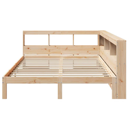 Bed met boekenkast zonder matras massief grenenhout 140x200 cm