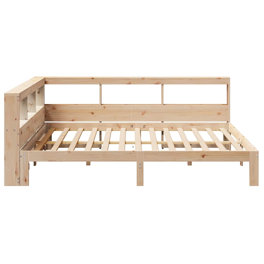 Bed met boekenkast zonder matras massief grenenhout 140x200 cm