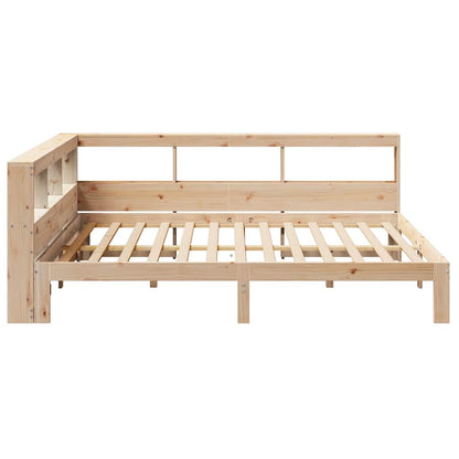 Bed met boekenkast zonder matras massief grenenhout 140x200 cm